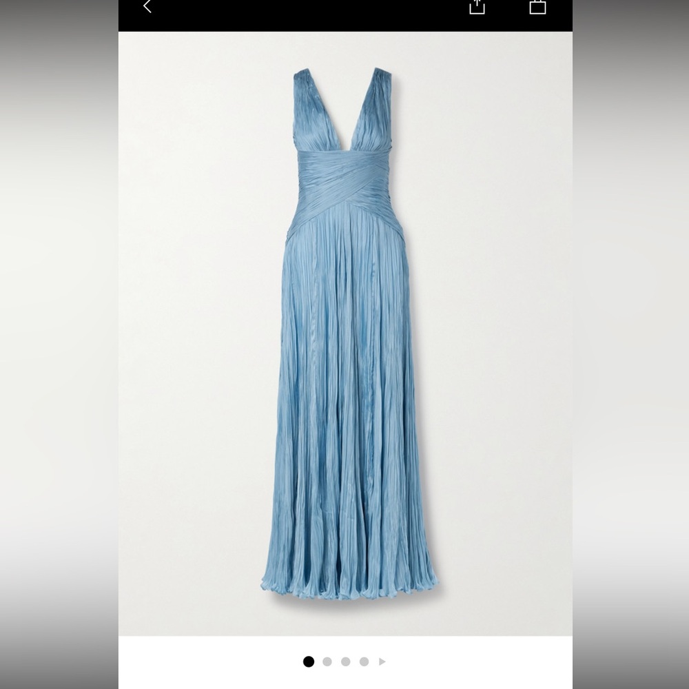 ISO Marmar Halim Lettuce Hem Pleated Silk Gown